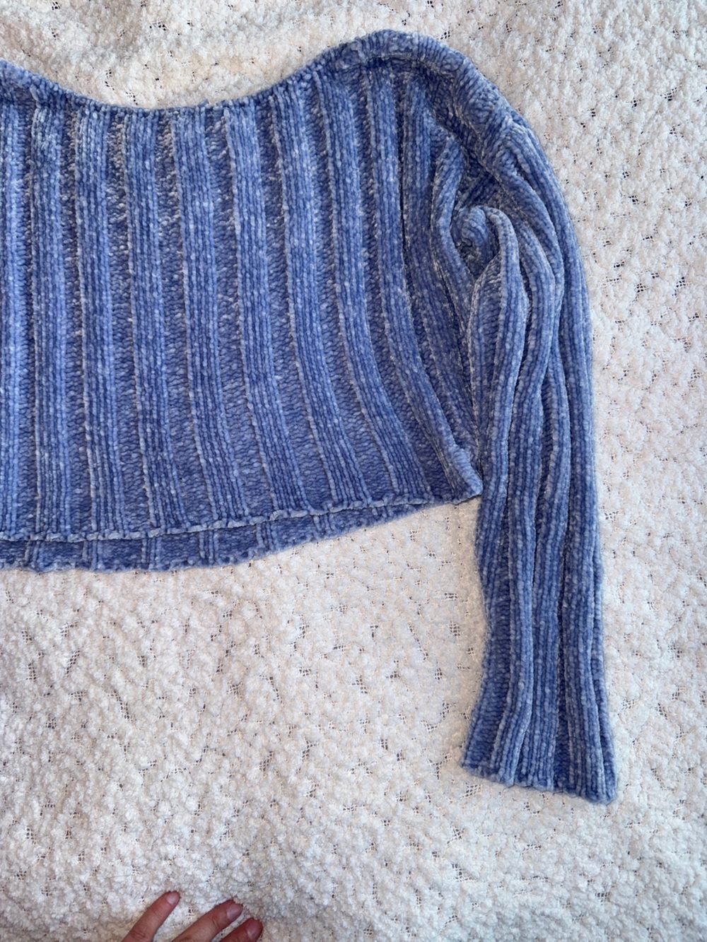 Forever 21 Light Blue Ribbed Chenille Scarf